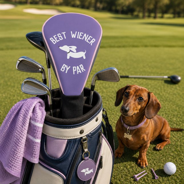Best Wiener by Par Dachshund Golf Head Covers (Best Wiener by Par Dachshund Golf Head Covers Purple and pink)