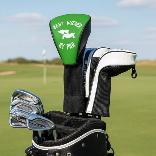 Best Wiener by Par Punny Dachshund Golf Head Cover (Best wiener by par - funny dachshund golf gift for wiener dog lovers)