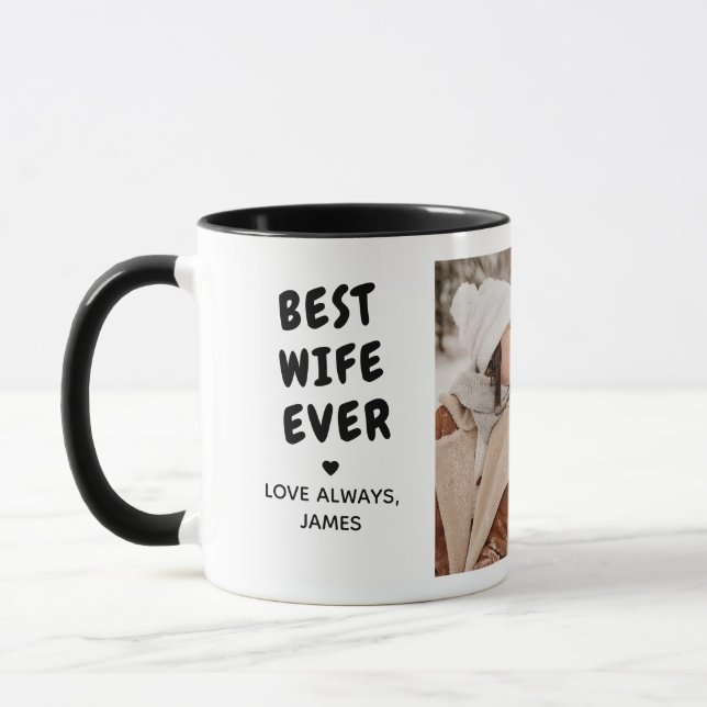 Best Wife Ever 2-Photo Custom Message Mug (Left)