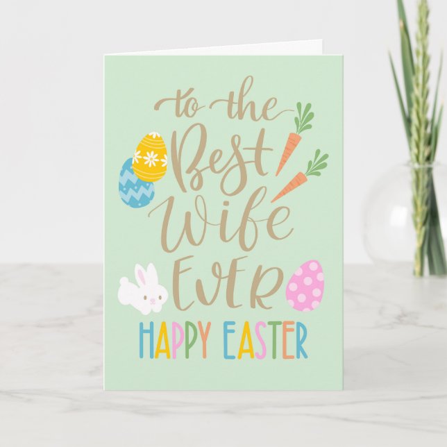Best Wife Ever Happy Easter Typography Card (Front)