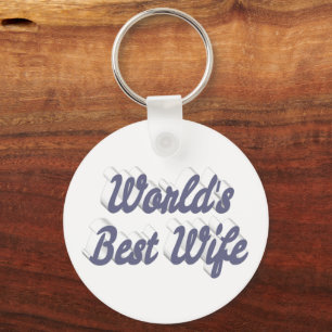 Best Wife grey text Key Ring