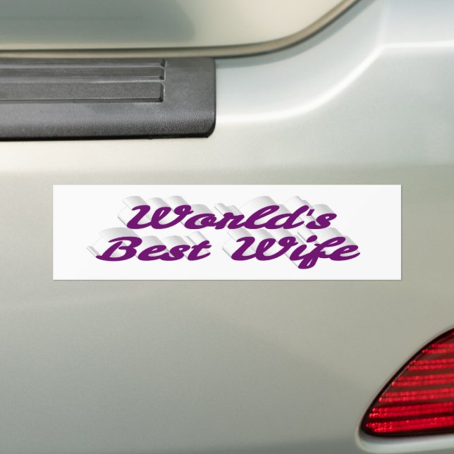 Best Wife purple text Bumper Sticker (On Car)