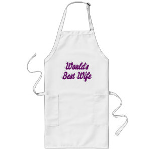 Best Wife purple text Long Apron