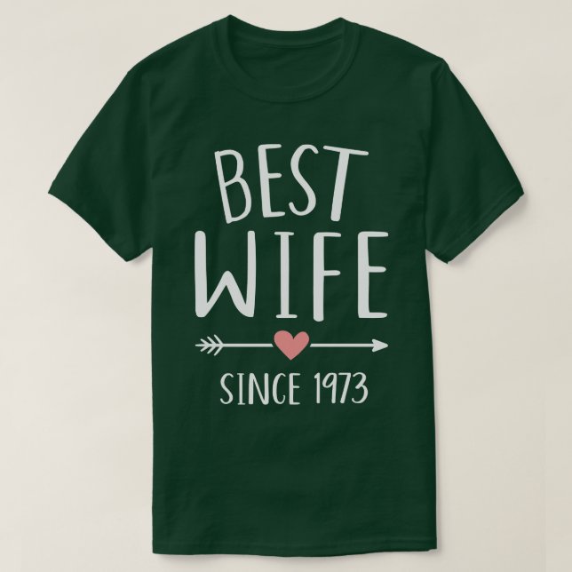 Best wife since 1973 for 50th golden wedding anniv T-Shirt (Design Front)