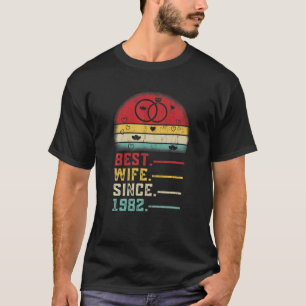 Best Wife Since 1982 Wedding Graphic Her 40Th Anni T-Shirt
