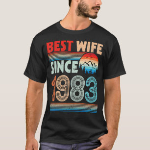 Best Wife Since 1983 Happy Husband Married Wedding T-Shirt