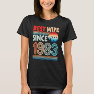 Best Wife Since 1983 Happy Husband Married Wedding T-Shirt