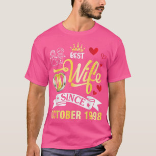 Best Wife Since October 1998 Happy Married 24 Year T-Shirt