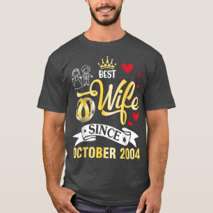 Best Wife Since October 2004 Happy Married 18 Year T-Shirt