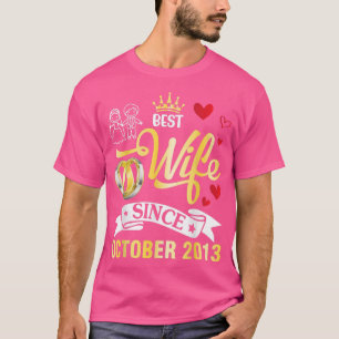 Best Wife Since October 2013 Happy Married 9 Years T-Shirt