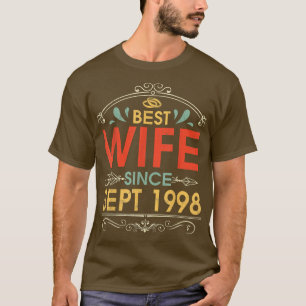 Best Wife Since Sept 1998 Married Wedding Husband T-Shirt