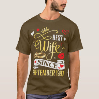 Best Wife Since September 1991 Happy Marry 31 Year T-Shirt