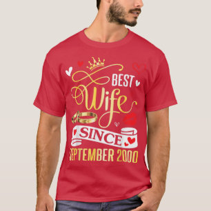 Best Wife Since September 2000 Happy Marry 22 Year T-Shirt
