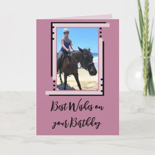 Best wishes add photo lavender birthday card
