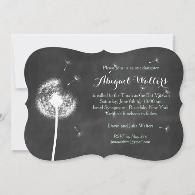 Best Wishes Bat Mitzvah Invitation (Front)