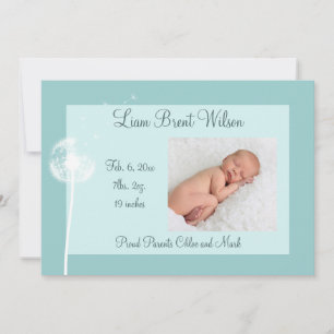 Best Wishes!!! Birth Announcement 1 (turquoise)