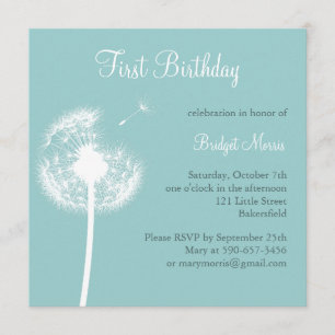 Best Wishes! Birthday Invitation (turquoise)