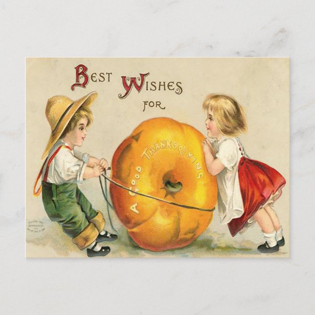 Best wishes for a good Thanksgiving Antique Postcard (Front)