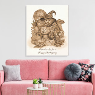 Best Wishes for a Happy Thanksgiving Canvas Print