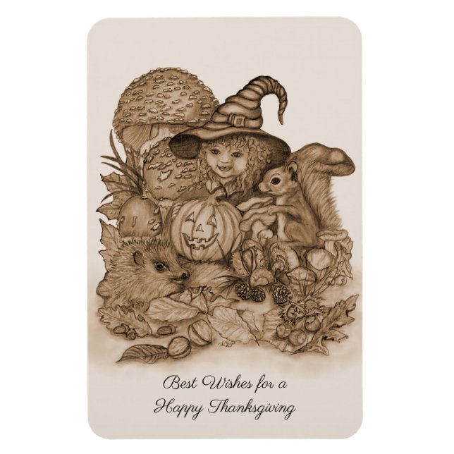 Best Wishes for a Happy Thanksgiving Magnet (Vertical)