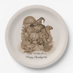 Best Wishes for a Happy Thanksgiving Paper Plate