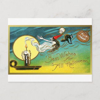 Best Wishes for All Halloween Postcard