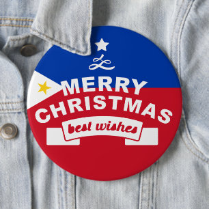 Best Wishes For Merry Christmas & a Happy New Year 6 Cm Round Badge