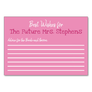Best Wishes for the Bride Bridal Shower Game Table Number