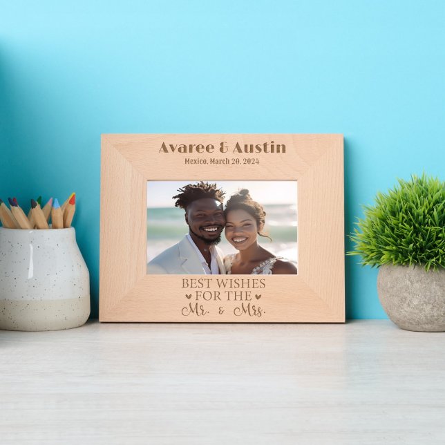 Best Wishes for the Mr. and Mrs.  Wedding Etched Frames (Creator Uploaded)