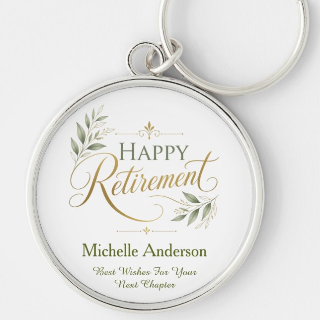 Best Wishes For Your Next Chapter Personalised Key Ring (Front)