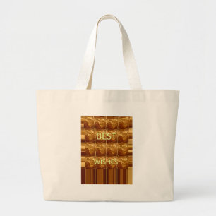 Best Wishes from Africa: A Golden Continent Large Tote Bag