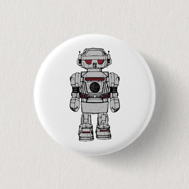 Best Wishes From Atomic Powered Toy Robot 3 Cm Round Badge (Front)
