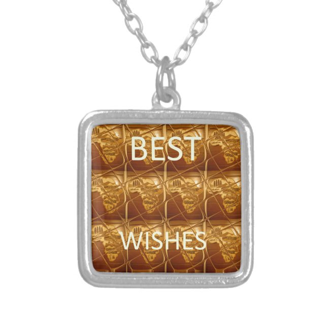 Best Wishes From Lovely Africa African Culture art Silver Plated Necklace (Front)