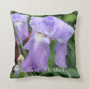 Best Wishes. Iris. Text. Cushion