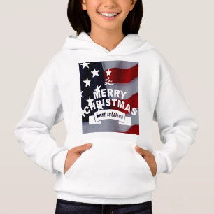 Best Wishes Merry Christmas United States Flag Art