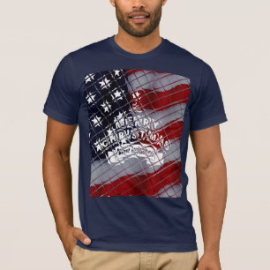 Best Wishes Merry Christmas United States Flag Art T-Shirt