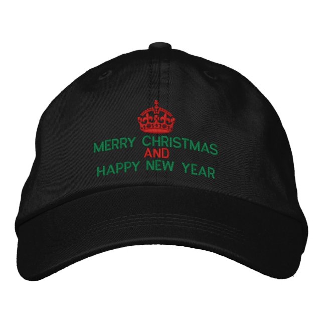 Best Wishes on Keep Calm Crown Green Embroidered Hat (Front)