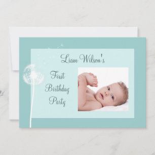 Best Wishes! Photo Birthday Party Invite-turquoise Invitation