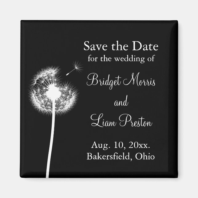 Best Wishes! Save the Date (black) Magnet (Front)