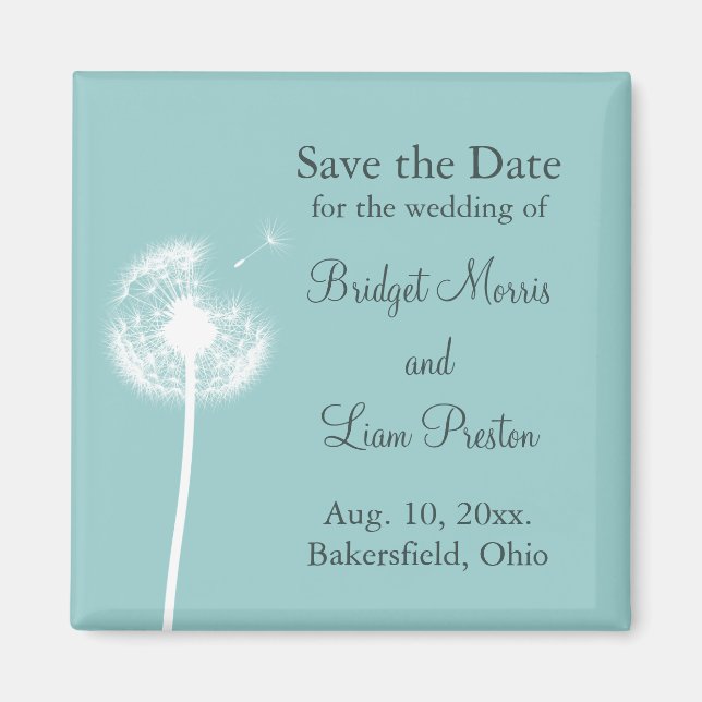 Best Wishes! Save the Date (turquoise) Magnet (Front)