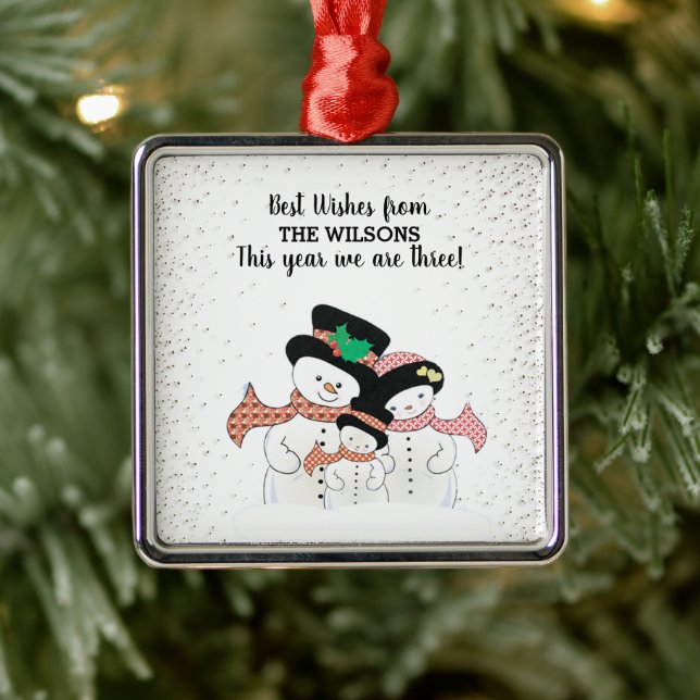 Best Wishes Snowman Family Christmas Metal Tree Decoration (Tree)