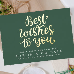 Best Wishes to you Green Happy New Year Gold