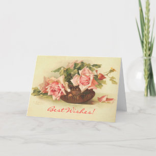 Best Wishes Vintage Roses Card