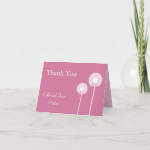 Best Wishes! Wedding Thank You Card (fuchsia)