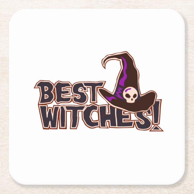 Best Witches Square Paper Coaster (Front)