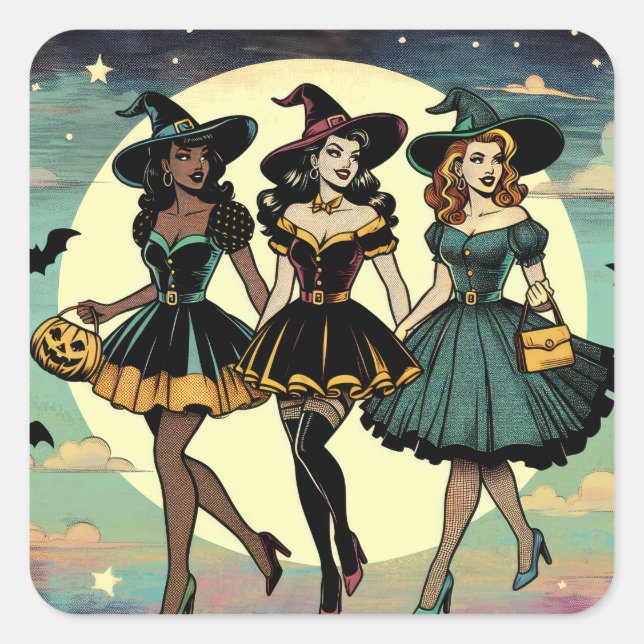 Best Witches  Square Sticker (Front)