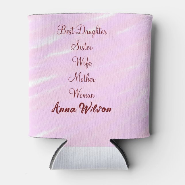 Best woman mum wife daughter add name text female can cooler (Front)