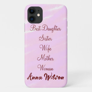Best woman mum wife daughter add name text female Case-Mate iPhone case
