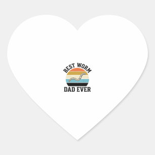 Best Worm Dad Ever Vintage Worm Shirt Design_1 Heart Sticker