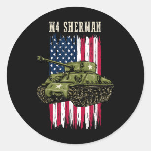 Best Ww2 Tank M4 Sherman A Wwii Army Tank For Mili Classic Round Sticker